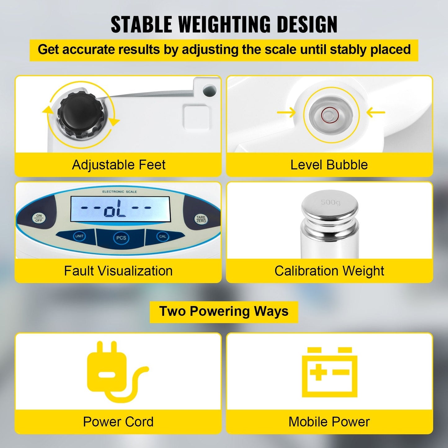 High Precision Digital Lab Scale with 3kg Capacity and 0.01g Readability