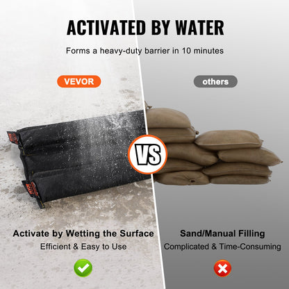 VEVOR Flood Barriers Water Flood Dam Bags 8 pcs 17FT x 6in Water Barriers