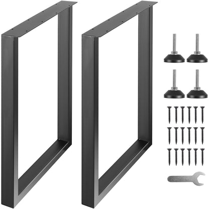 Adjustable 0.71m Steel Table Legs, Heavy Duty, Set of 2, 454kg Capacity