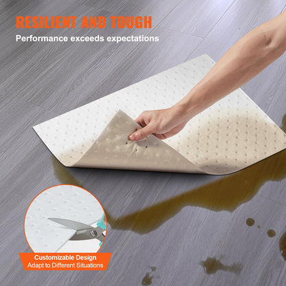 VEVOR Spill Absorbent Pads, Oil Absorbing Mat Absorbs up 20 Gal, 15" L x20" W Polypropylene