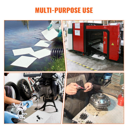 VEVOR Spill Absorbent Pads, Oil Absorbing Mat Absorbs up 20 Gal, 15" L x20" W Polypropylene