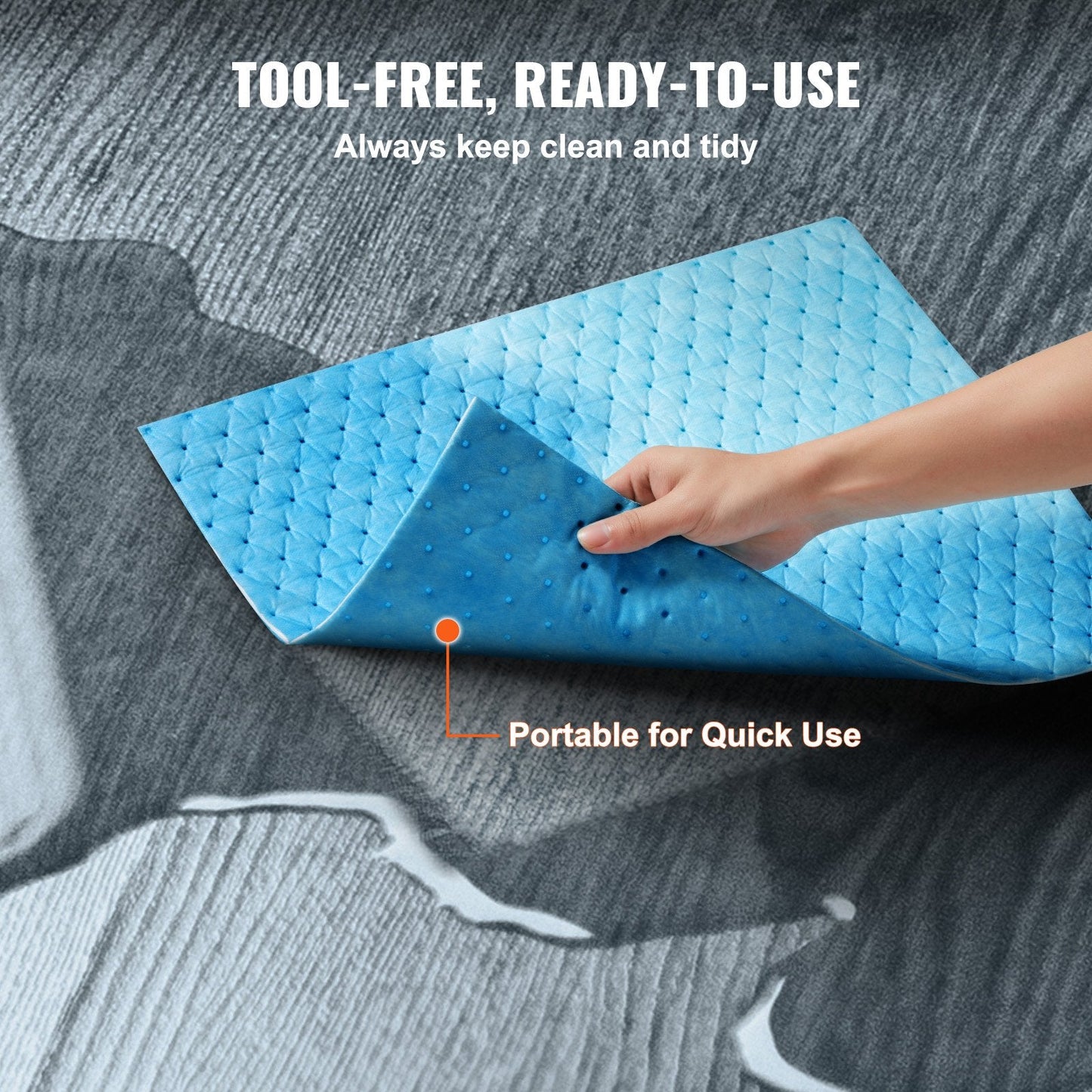High Absorption Water Absorbent Pads with Dispenser Box, 6 Gal, 30 Pack