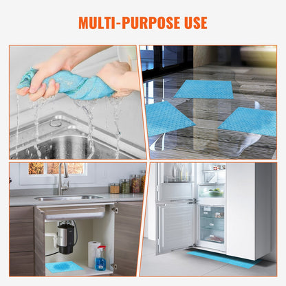 High Absorption Water Absorbent Pads with Dispenser Box, 6 Gal, 30 Pack