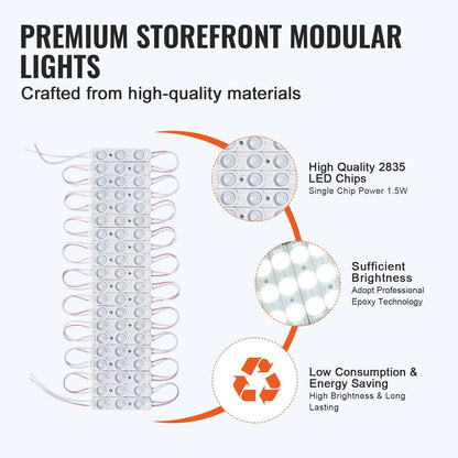 200 LED Storefront Lights, 31m DC 12V, IP68 Waterproof, Adhesive Backing