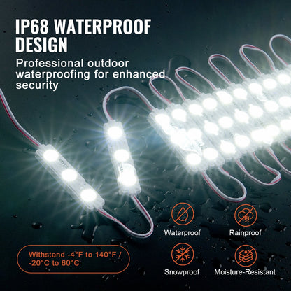 200 LED Module Lights, 33m, 12V, IP68 Waterproof, for Storefront Signs