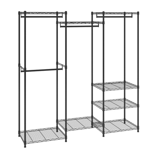 VEVOR Heavy Duty Clothes Rack, Rolling Clothing Garment Rack with 4 Hang Rods &