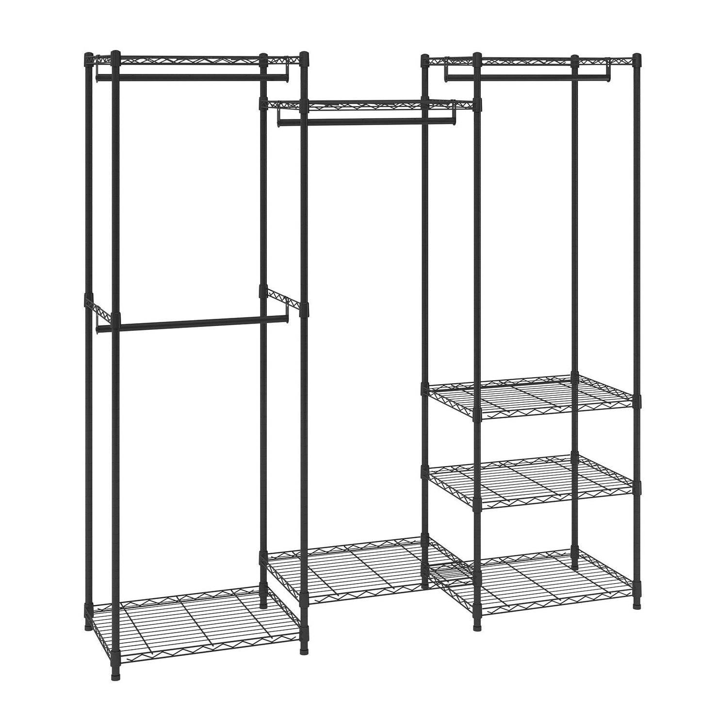 Heavy Duty Rolling Garment Rack with 4 Rods & 8 Tiers, 362 kg Capacity