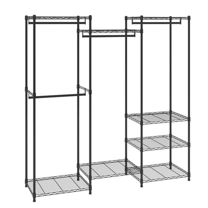 Heavy Duty Rolling Garment Rack with 4 Rods & 8 Tiers, 362 kg Capacity