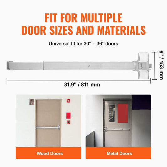 Stainless Steel Panic Exit Device with Exterior Lever for Emergency Doors