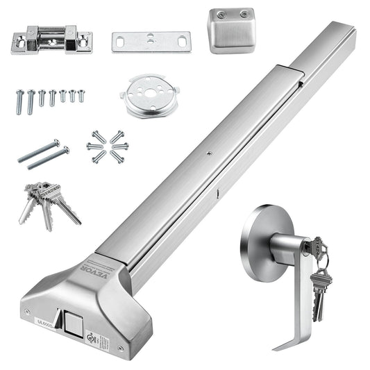 VEVOR Push Bar Door Locks, Stainless Steel Panic Bars for Exit Doors, with Exterior
