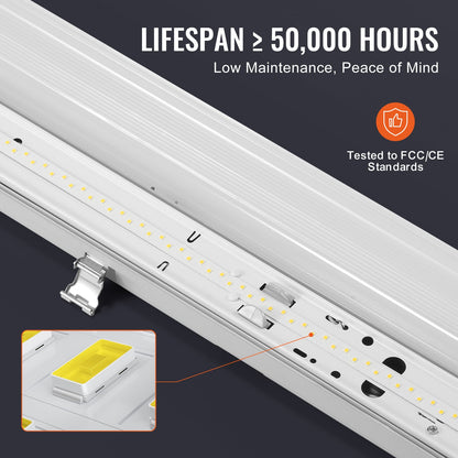 VEVOR 4FT LED Vapor Tight Light, 60W/50W/40W Selectable, 5000K Vapor Proof Light