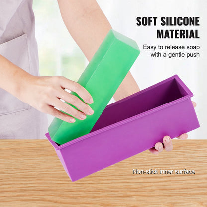 Soap Making Kit with Bamboo Cutting Box, Silicone Mold, and Steel Cutters