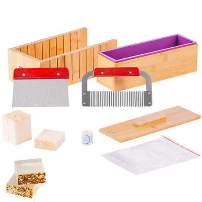VEVOR Soap Making Kit, Bamboo Cutting Box and Inner Box with Silicone Mold, Stainless