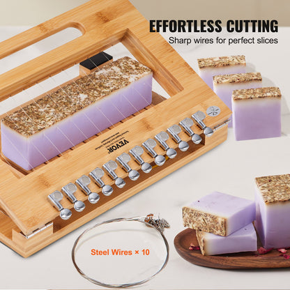 VEVOR Soap Cutter, Cut 1-12 Bars, Precisely and Accurately Cut 1 Inch Bars, Bamboo