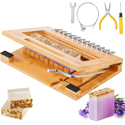 VEVOR Soap Cutter, Cut 1-12 Bars, Precisely and Accurately Cut 1 Inch Bars, Bamboo