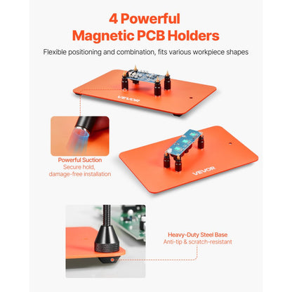 VEVOR Magnetic Helping Hands Soldering Station 3X Magnifying Lamp Air Gun Holder