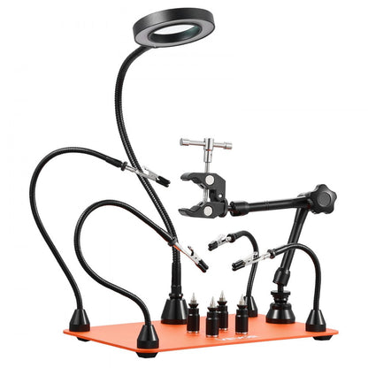 VEVOR Magnetic Helping Hands Soldering Station 3X Magnifying Lamp Air Gun Holder