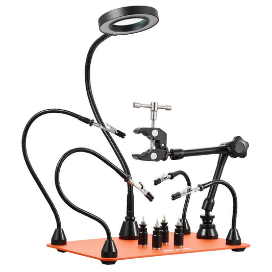 VEVOR Magnetic Helping Hands Soldering Station 3X Magnifying Lamp Air Gun Holder