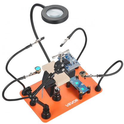 VEVOR Magnetic Helping Hands Soldering Station 3X Magnifying Lamp Air Gun Holder