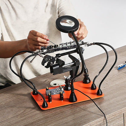 VEVOR Magnetic Helping Hands Soldering Station Vice Magnifying Lamp 4 PCB Holder