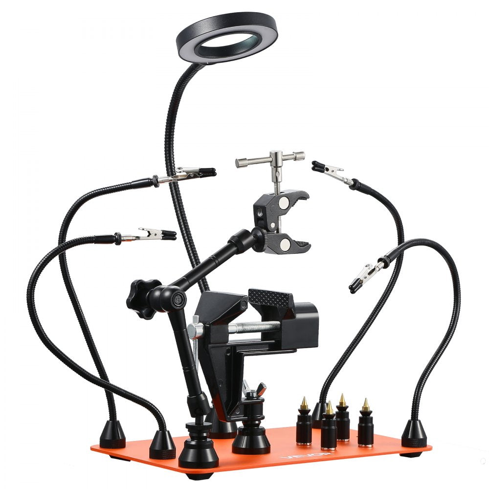 VEVOR Magnetic Helping Hands Soldering Station Vice Magnifying Lamp 4 PCB Holder