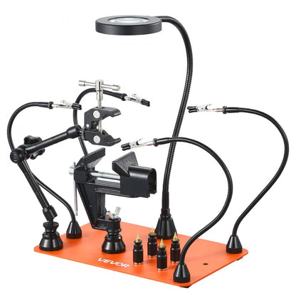 VEVOR Magnetic Helping Hands Soldering Station Vice Magnifying Lamp 4 PCB Holder