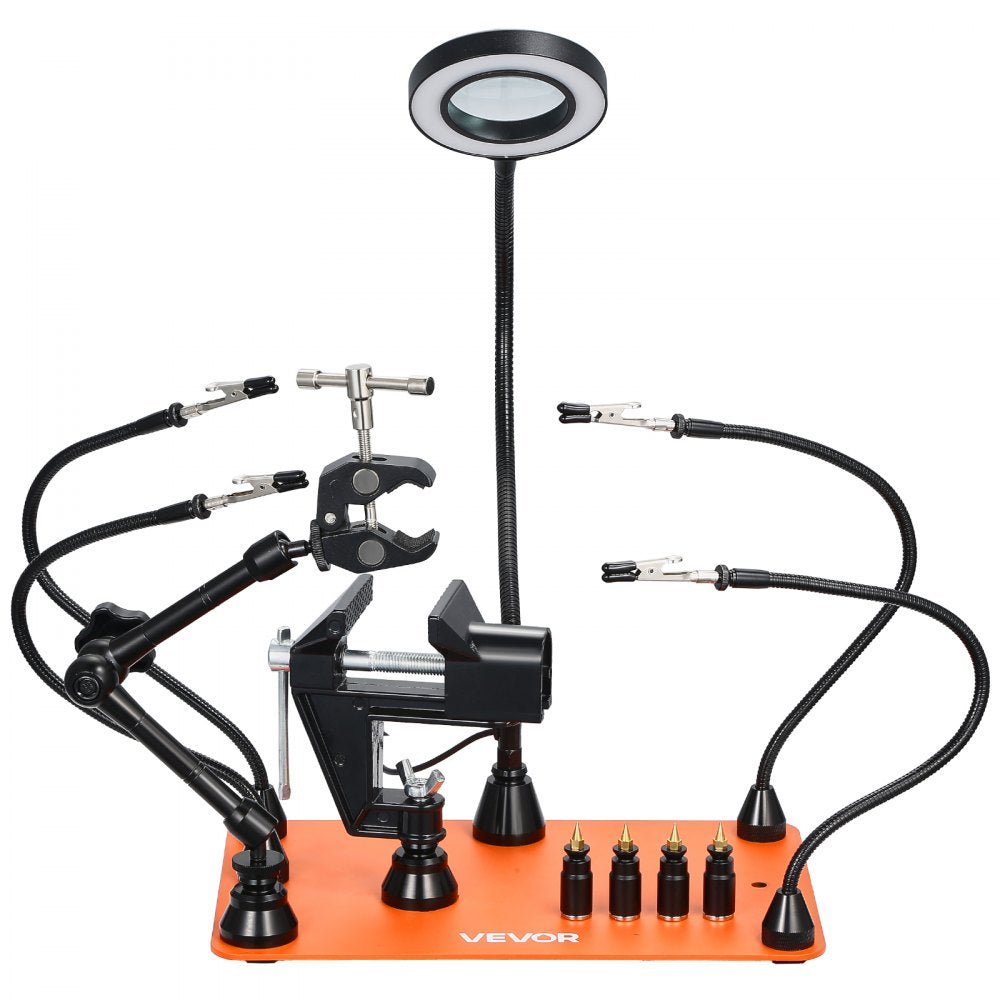 VEVOR Magnetic Helping Hands Soldering Station Vice Magnifying Lamp 4 PCB Holder