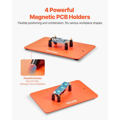 VEVOR Magnetic Helping Hands Soldering Station 3X LED Magnifying Lamp 4 PCB Holders