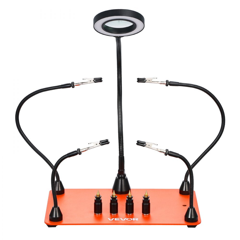 VEVOR Magnetic Helping Hands Soldering Station 3X LED Magnifying Lamp 4 PCB Holders