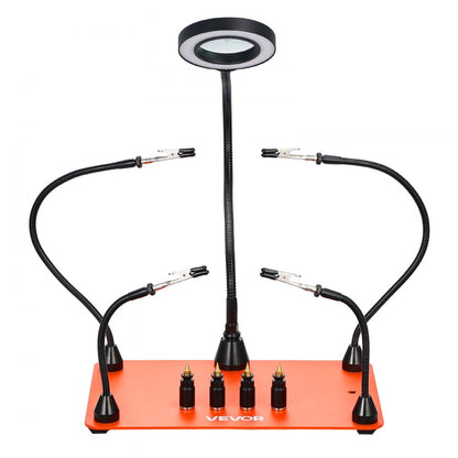 VEVOR Magnetic Helping Hands Soldering Station 3X LED Magnifying Lamp 4 PCB Holders