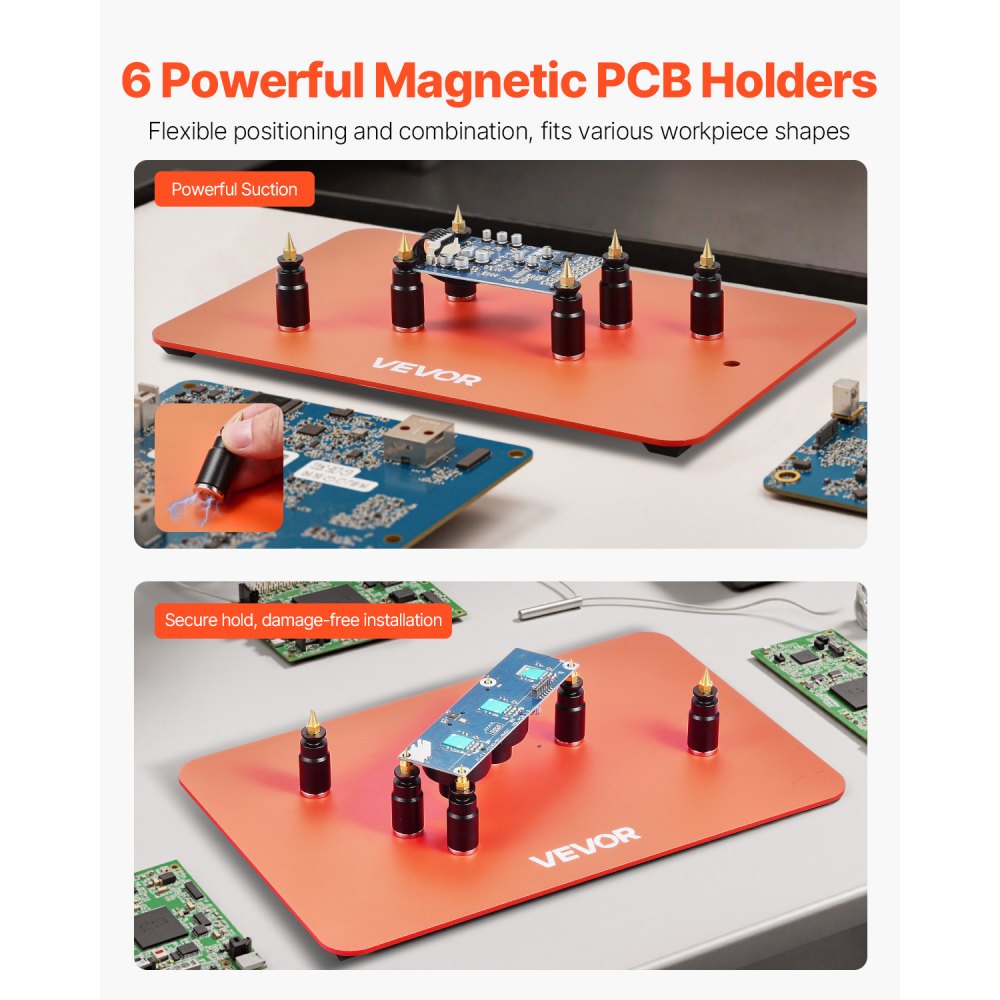 VEVOR Magnetic Helping Hands Soldering Station Hot Air Gun Holder 6 PCB Holders