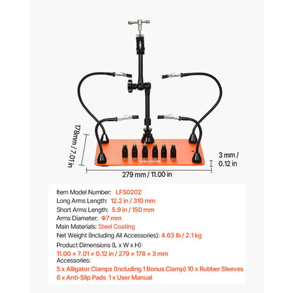 VEVOR Magnetic Helping Hands Soldering Station Hot Air Gun Holder 6 PCB Holders