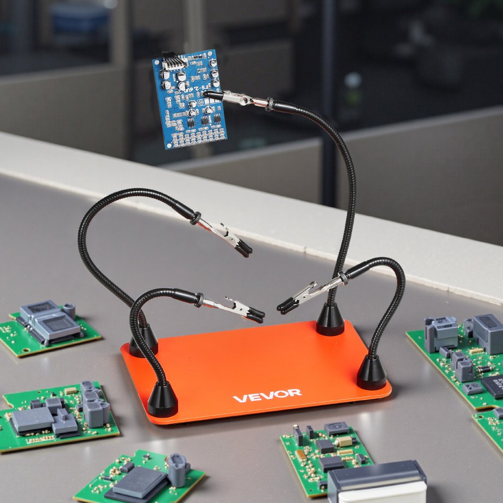VEVOR Magnetic Helping Hands Soldering Station 4 Flexible Arms Alligator Clips