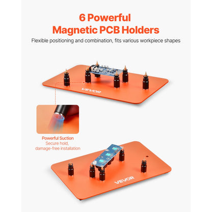 VEVOR Magnetic Helping Hands Soldering Station 3X LED Magnifying Lamp 5 Arms