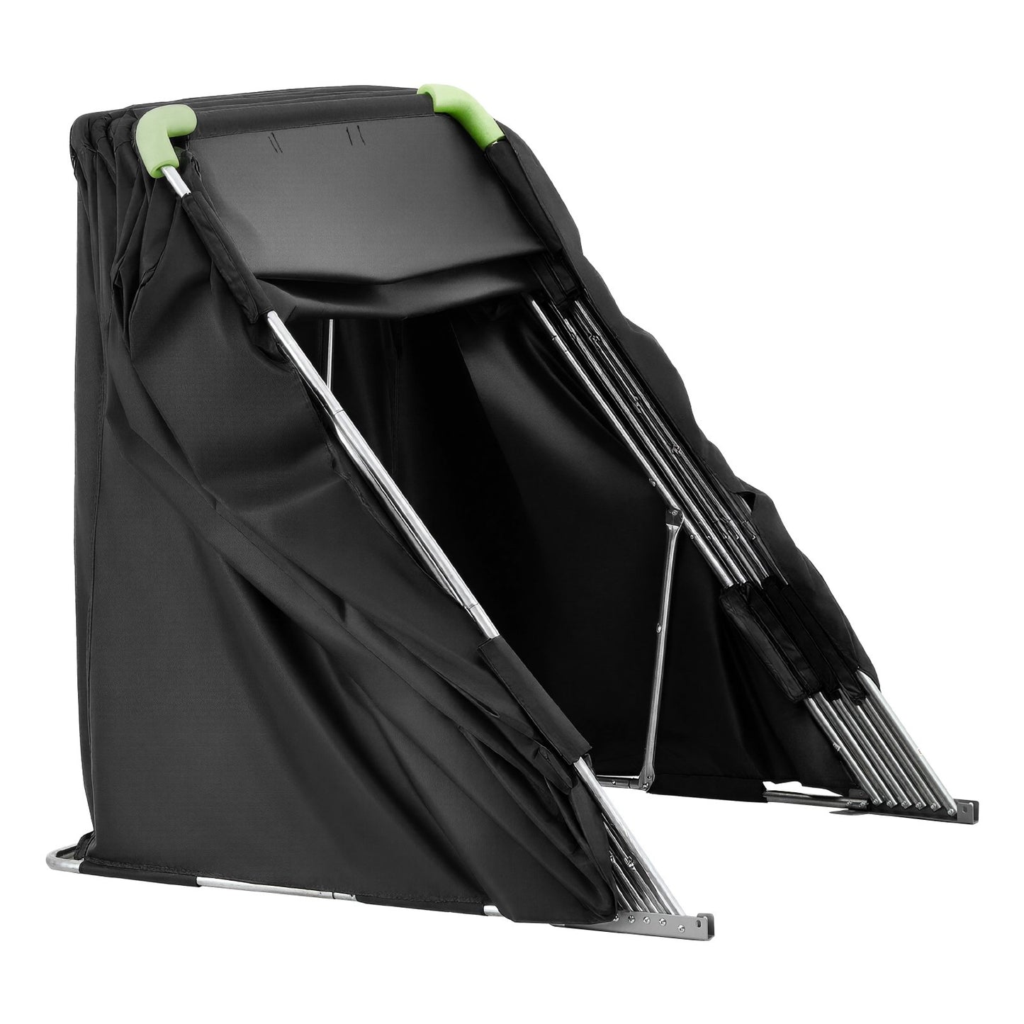 Motorcycle Storage Shelter with Security Lock, 600D Oxford Flip-Up Garage Tent, Heavy-Duty All-Weather Motorcycle Cover with Ventilation Windows, 279x109.5x160 cm Outdoor Vehicle Shelter, Black
