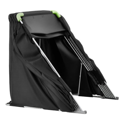 Motorcycle Storage Shelter with Security Lock, 600D Oxford Flip-Up Garage Tent, Heavy-Duty All-Weather Motorcycle Cover with Ventilation Windows, 279x109.5x160 cm Outdoor Vehicle Shelter, Black