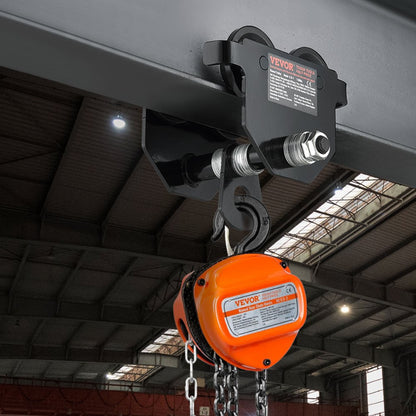 Manual Trolley, 0.5 Ton Load Capacity Push Beam Trolley with Dual Wheels, Adjustable for I-Beam Flange Width 63.5 mm to 