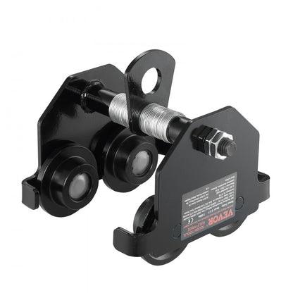 Manual Trolley, 0.5 Ton Load Capacity Push Beam Trolley with Dual Wheels, Adjustable for I-Beam Flange Width 63.5 mm to 