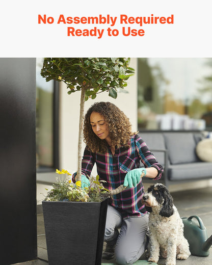 VEVOR Tall Planter Set of 2 Square Tapered Planters 57 cm for Outdoor Indoor