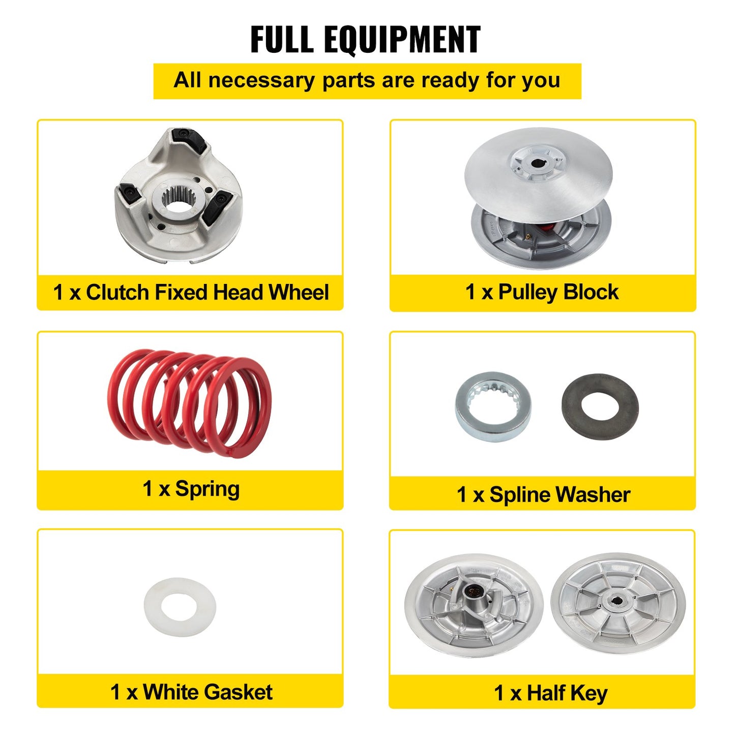 VEVOR Golf Cart Secondary Driven Power Clutch Kit Metal Surface Drive Clutch 1985-2007