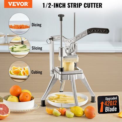 VEVOR Commercial Vegetable Fruit Chopper 1/2″ Blade Heavy Duty Professional Food