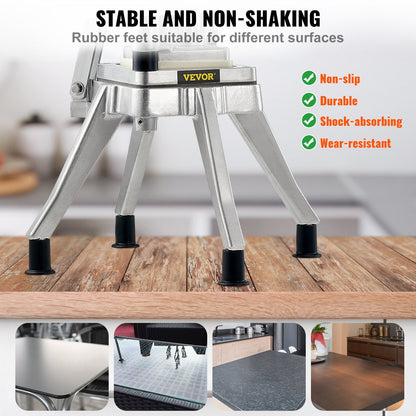 Heavy-Duty Vegetable and Fruit Chopper with 1 cm Blade, Stainless Steel, 2.4 kg