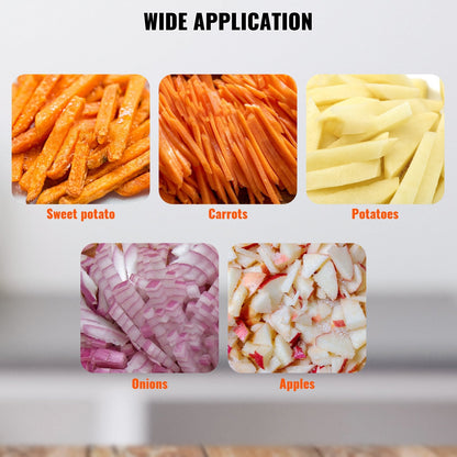 Heavy-Duty Vegetable and Fruit Chopper with 1 cm Blade, Stainless Steel, 2.4 kg