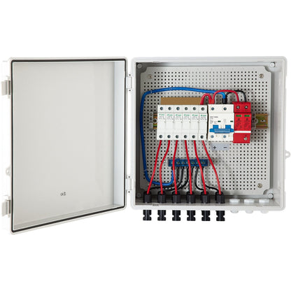 Solar Combiner Box 15A 6-String with IP65 Protection and Lightning Arrester