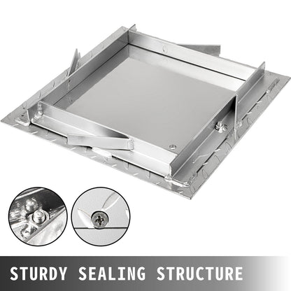 Square Recessed Manhole Cover, Galvanized Steel, 30x30 cm Clear Opening