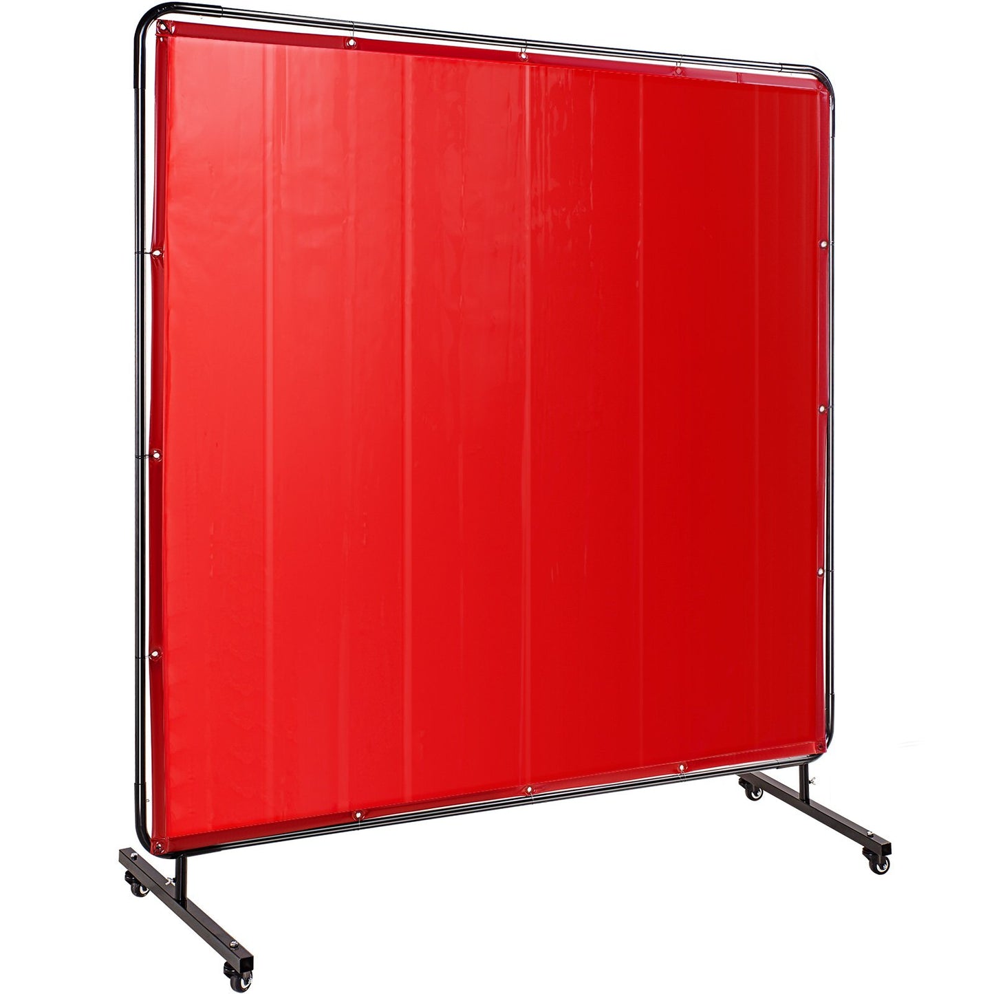 VEVOR Welding Screen with Frame 6' x 6', Welding Curtain with 4 Wheels, Welding