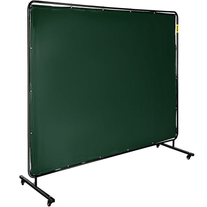 Flame-Resistant Green Welding Screen with Frame, 1.8m x 2.4m Vinyl Curtain