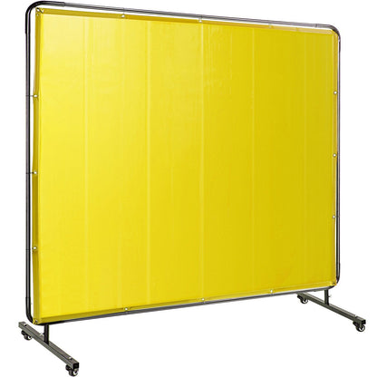 Flame-Resistant Vinyl Welding Screen with Frame, 1.8m x 2.4m, Yellow