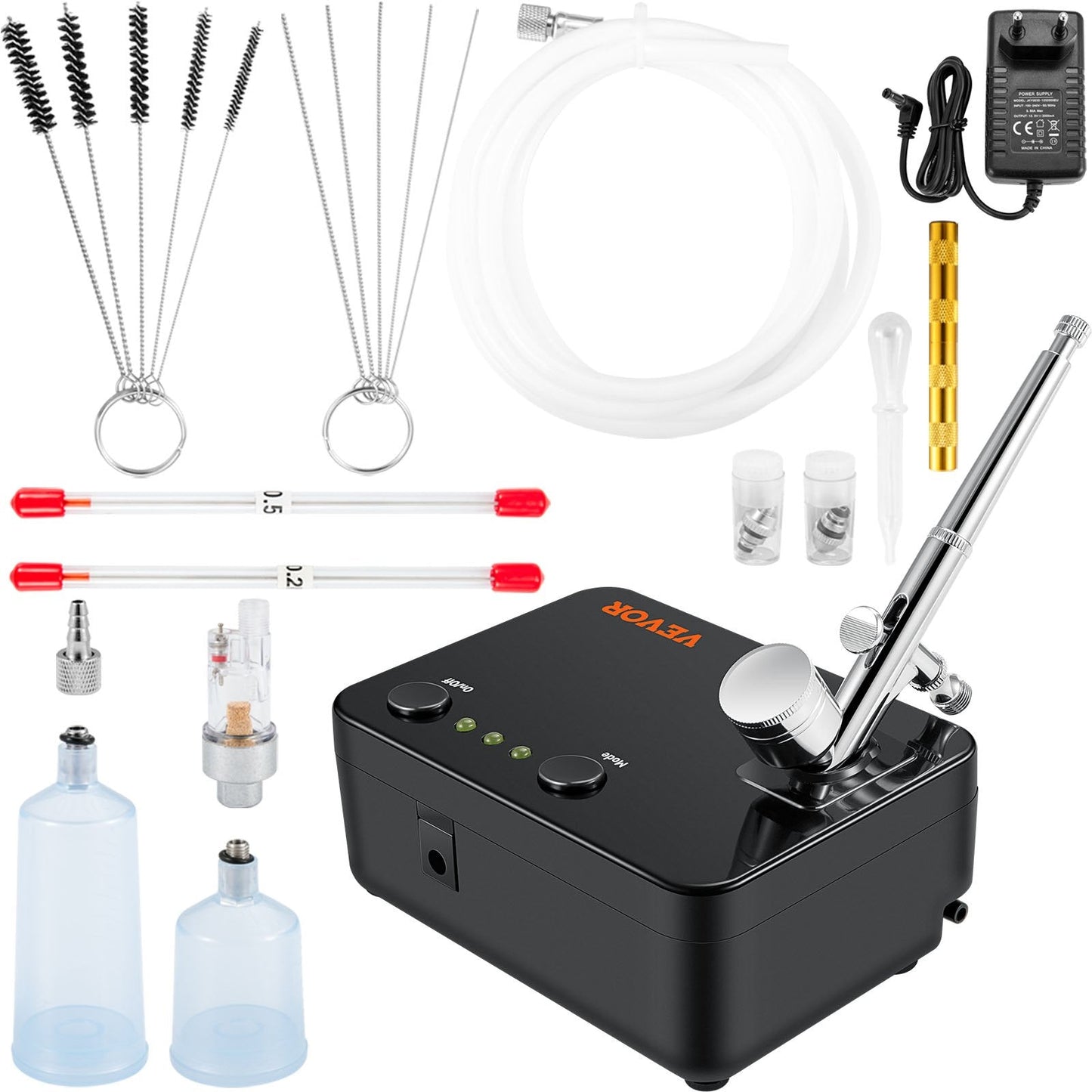 Dual-Action Airbrush Kit with Compressor for Art, Nails, Makeup, and Baking