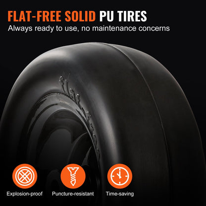 Tubeless 11x4-7m Lawn Mower Tires with Rim, 2-Pack, Flat-Free PU Tires